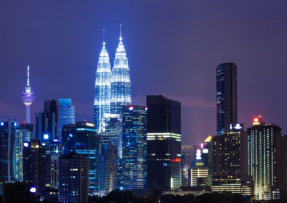 Capital city of Malaysia, Kuala Lumpur at night